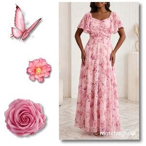 🧡 Floral Maxi Dress